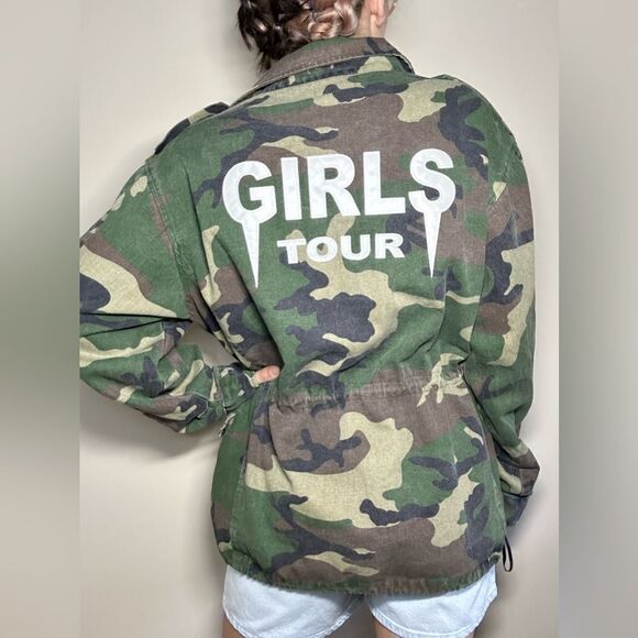 Sorella Girlz Tour Button Up Zippered Army Utility Soft Cotton Jacket - Picture 3 of 12